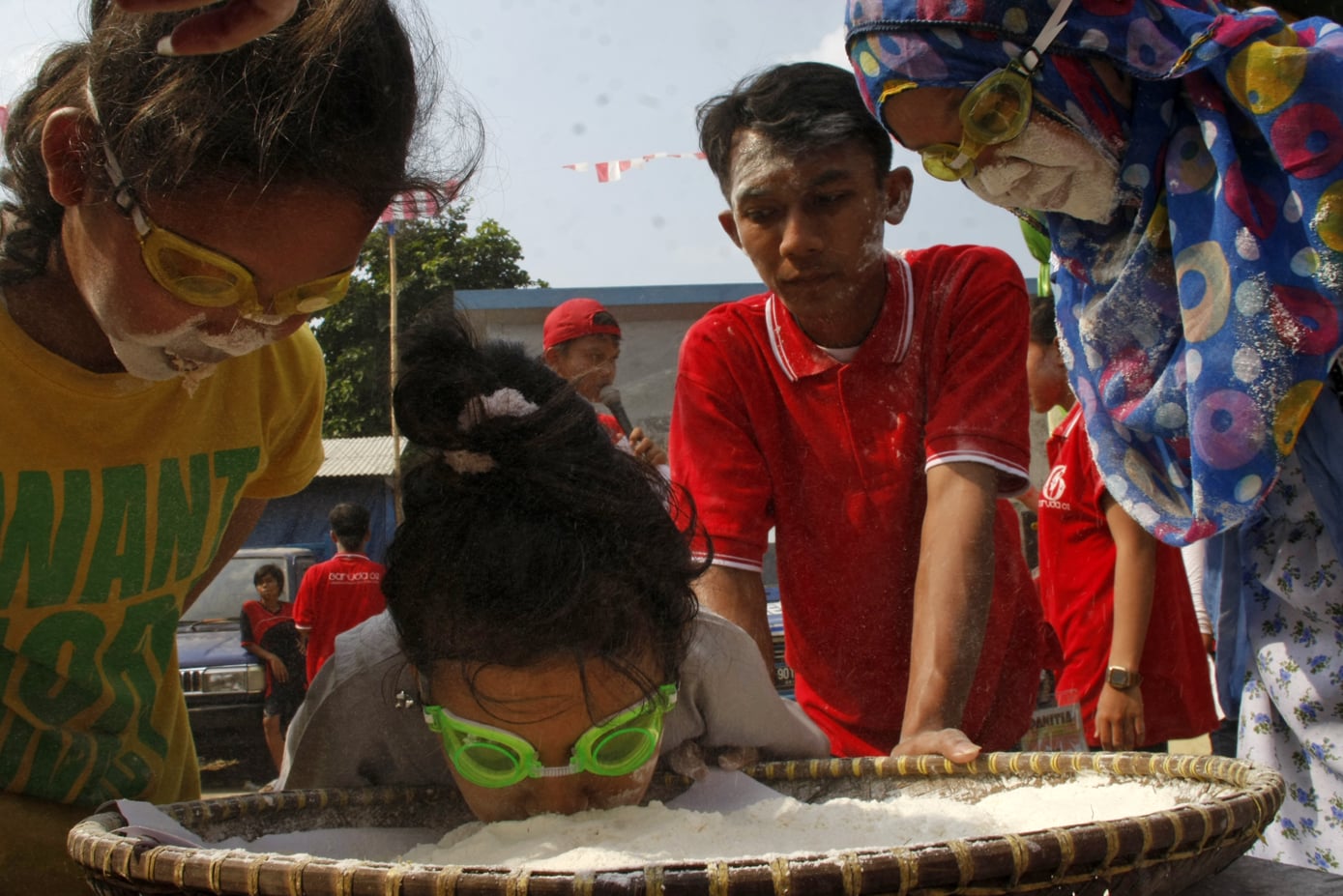 Peringatan HUT ke-74 Kemerdekaan RI di Kampung Kebembem, Sukma jaya, Depok, Jawa Barat.