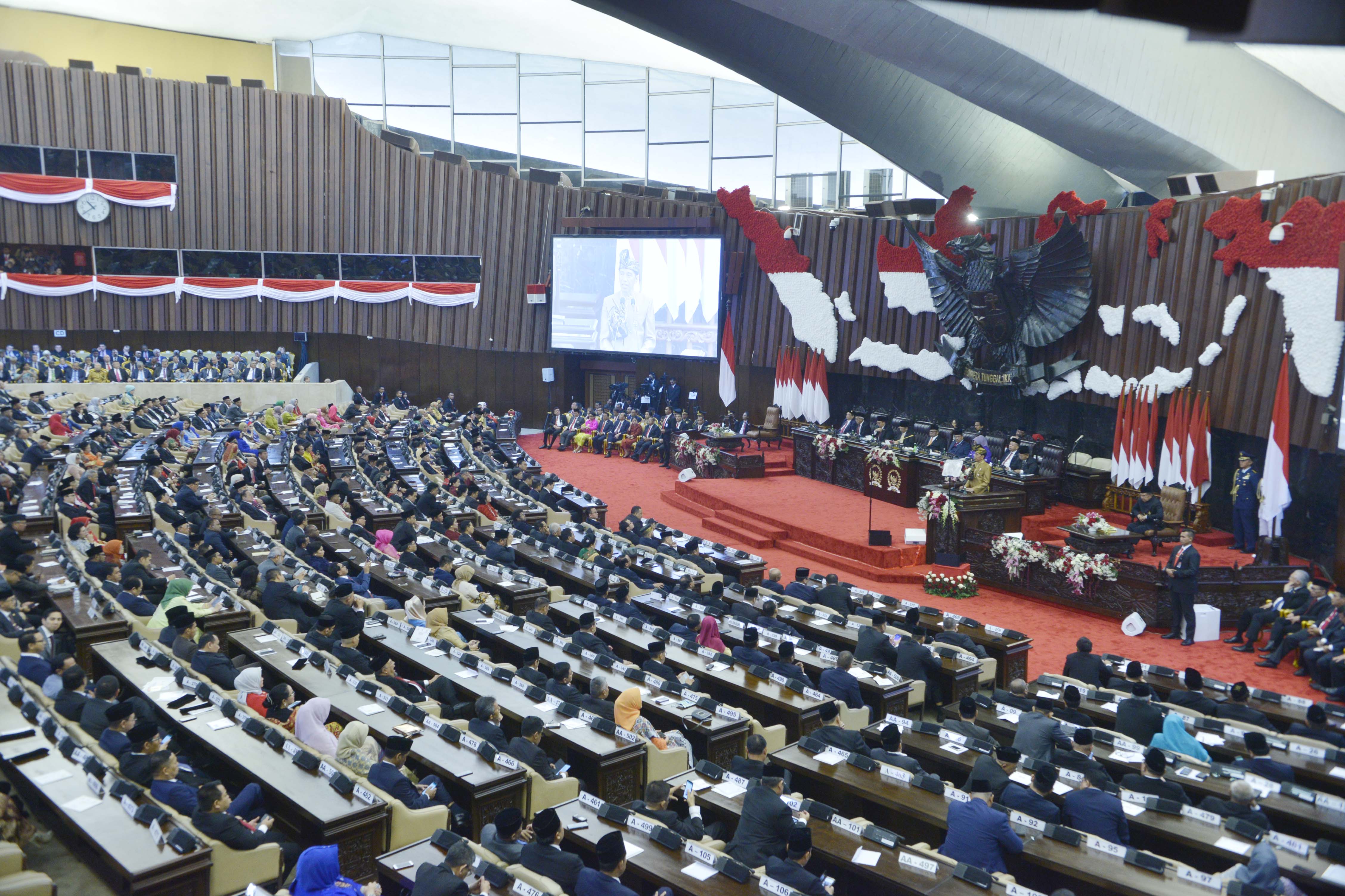 Pidato kenegaraan Presiden Joko Widodo  pada Sidang Bersama DPD RI-DPR RI di Gedung Nusantara, Kompleks Parlemen, Senayan, Jakarta, hari ini