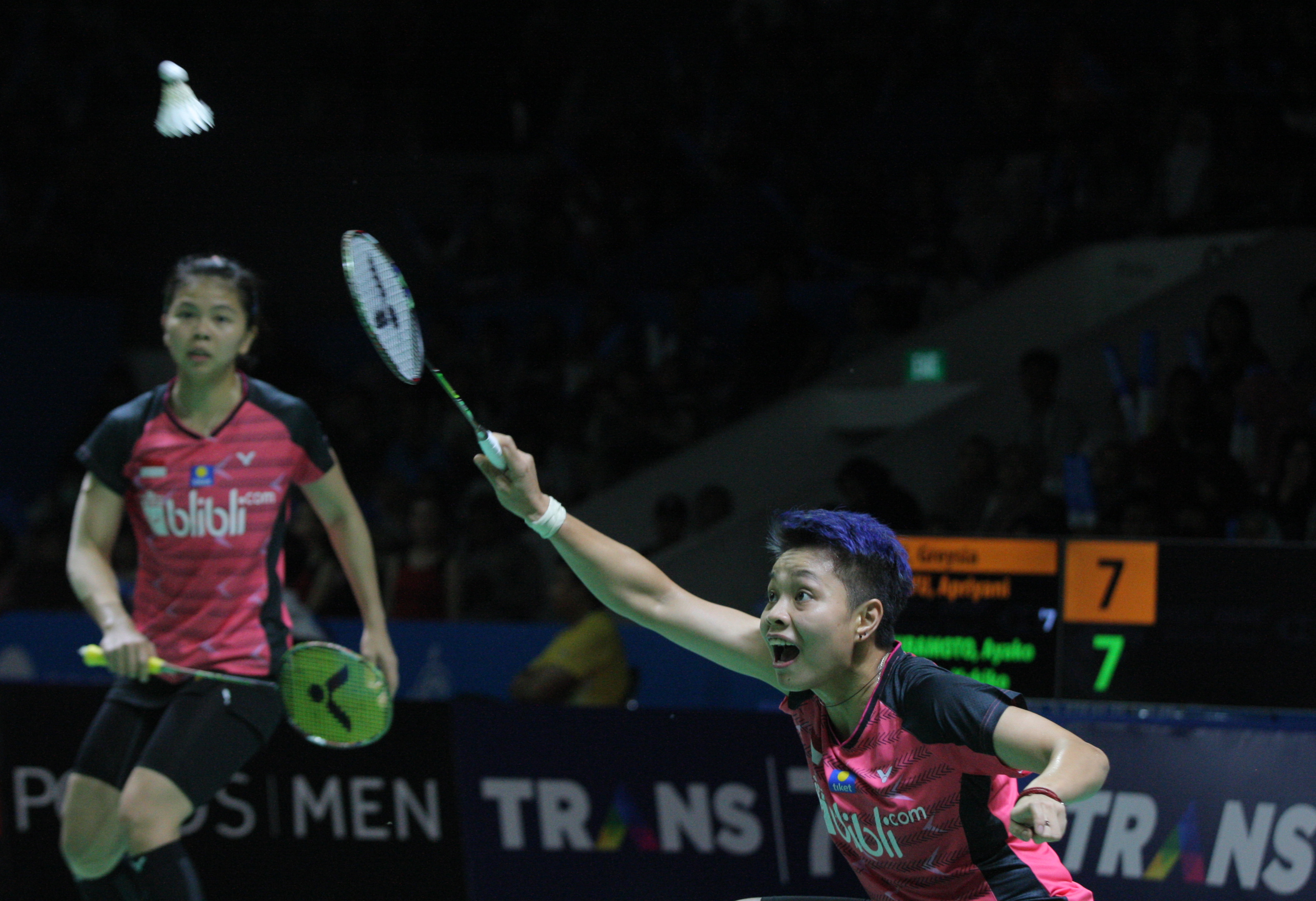 Pebulu tangkis ganda putri Indonesia Greysia Polii/Apriyani Rahayu