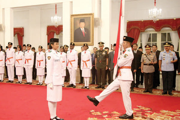 Anggota Paskibraka atau Pasukan Pengibar Bendera Pusaka