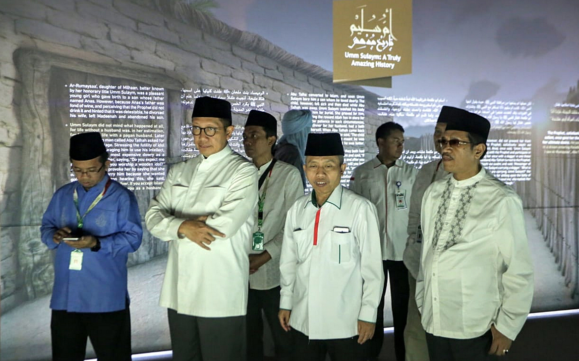 Menteri Agama Lukman Hakim Saifuddin (kedua dari kiri) berkunjung ke Museum Sahabat di Jabal Umar, Mekah, Arab Saudi, kemarin.
