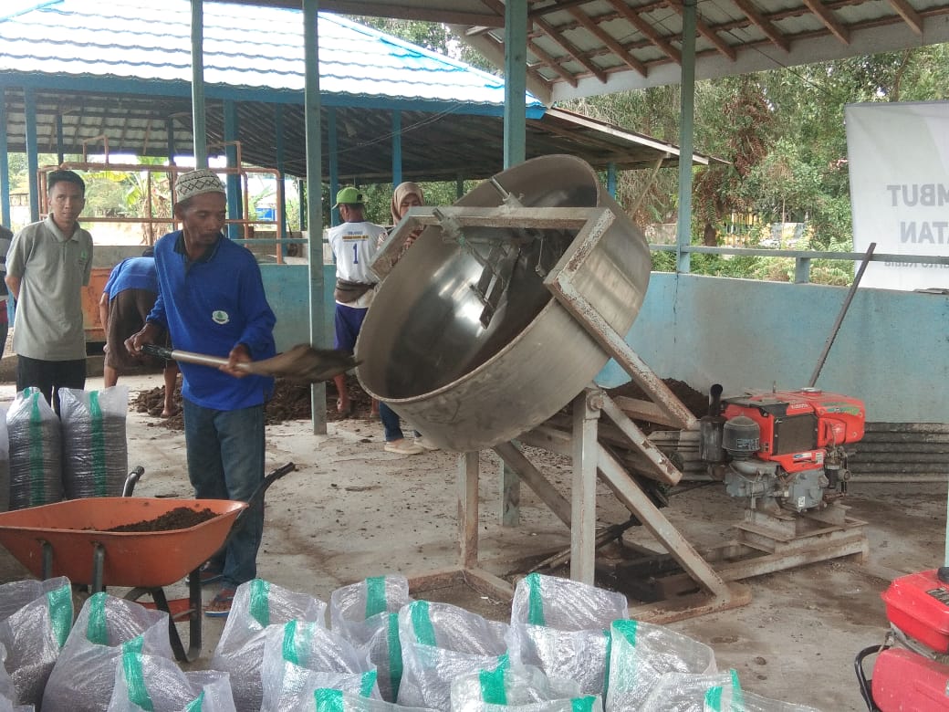 Petani sedang belajar mengelola lahan gambut tanpa membakar. 