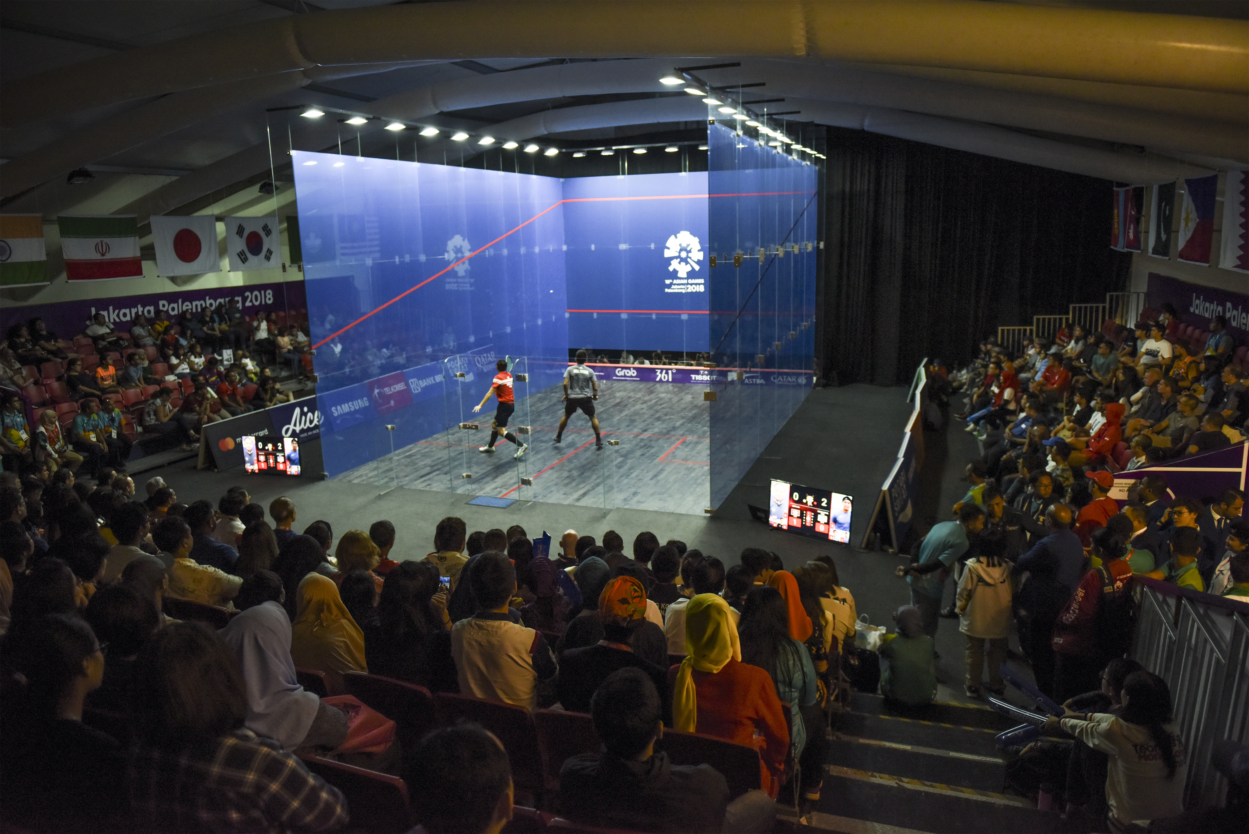 Suasana pertandingan squash di Asian Games 2018