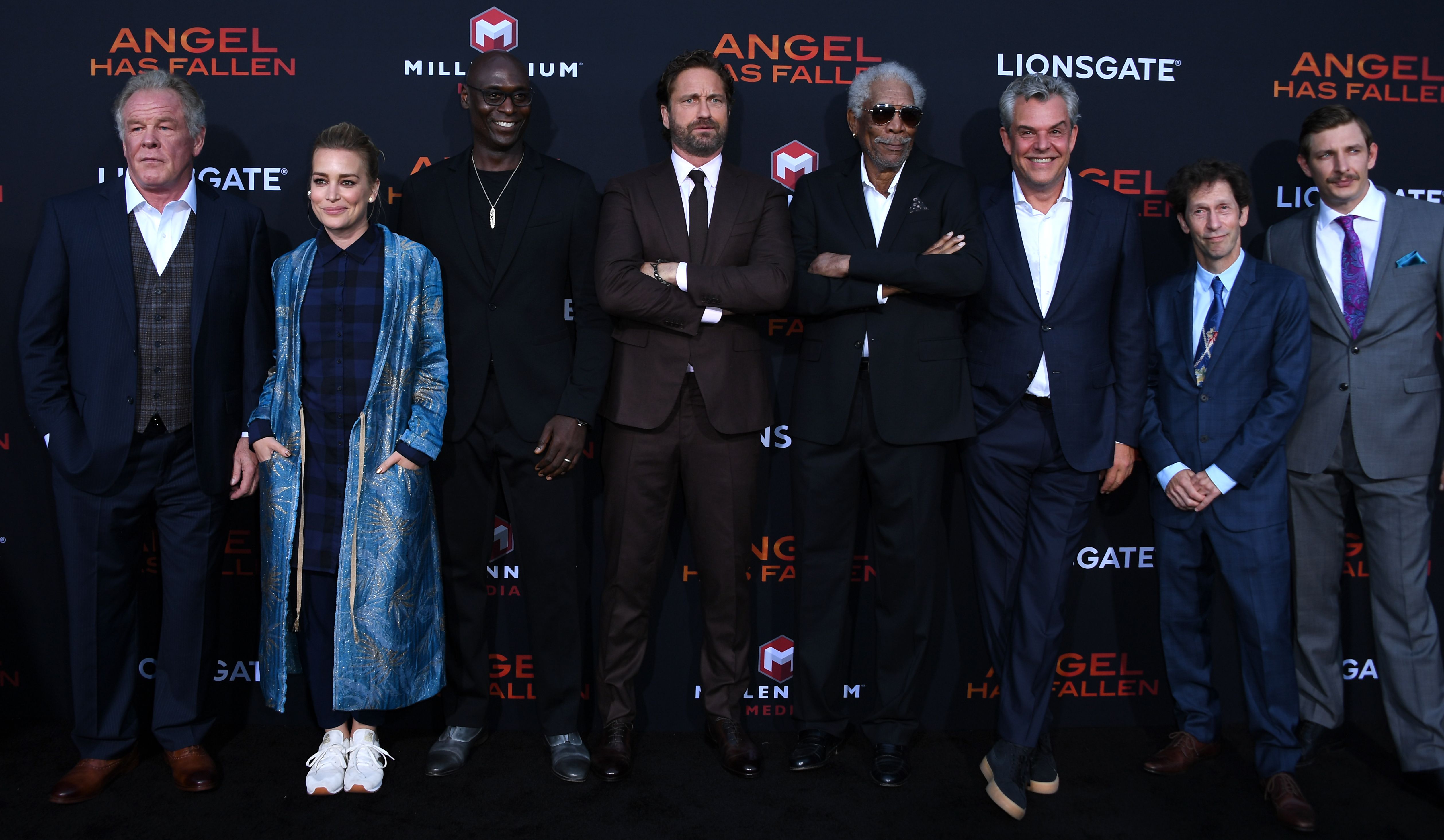 Para pemeran film Angel Has Fallen menghadiri pemutaran perdana film itu di Los Angeles.