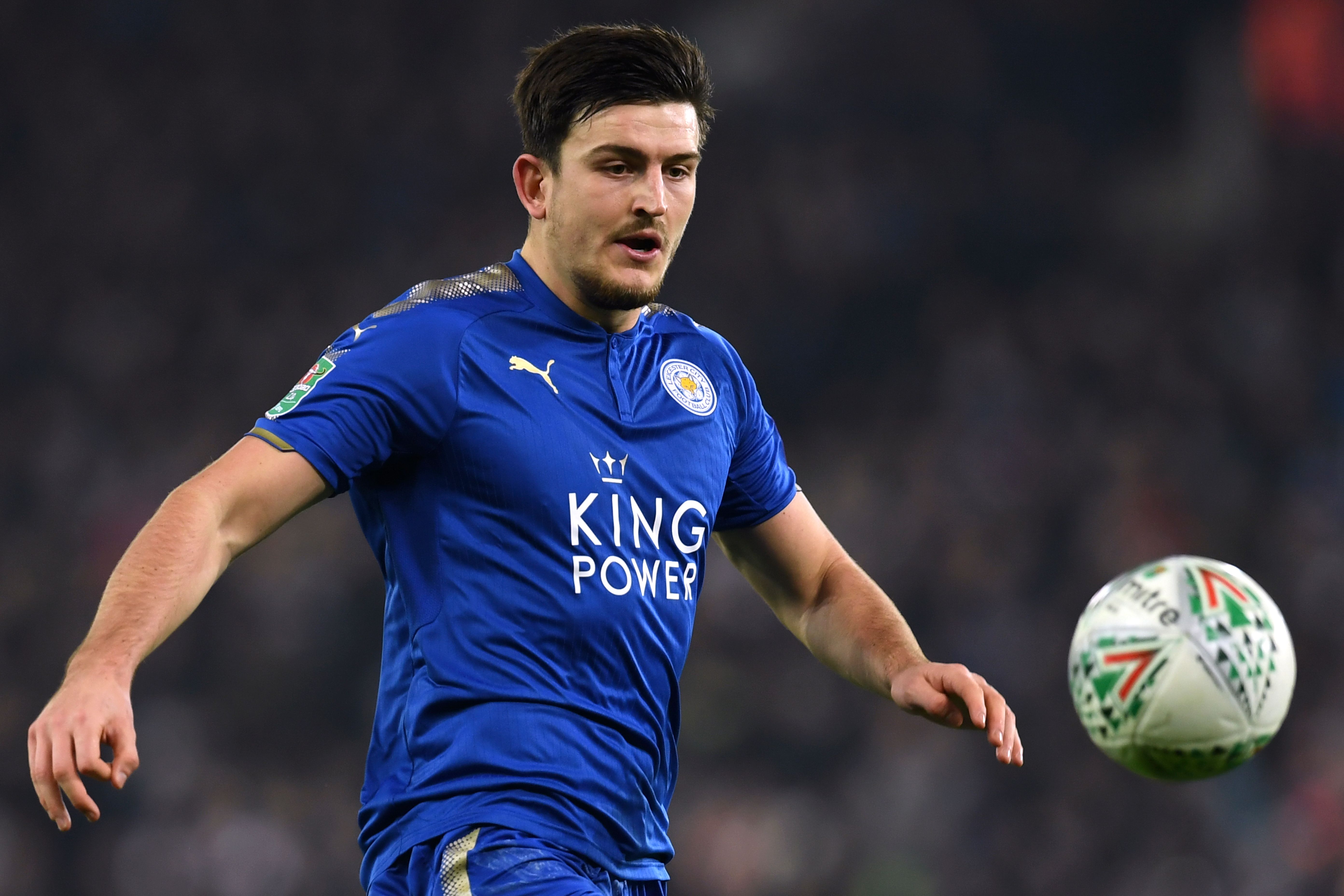 Bek asal Inggris Leicester City Harry Maguire yang kini di beli  Manchester United 