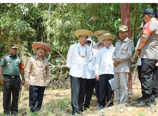Presiden Joko Widodo Melihat calan Ibu Kota Negara di Kalimantan Tengah