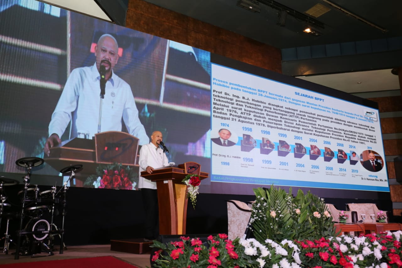 Kepala BPPT Hammam Riza saat memberikan paparan dalam rangka HUT ke 41 BPPT, Rabu (21/8). 