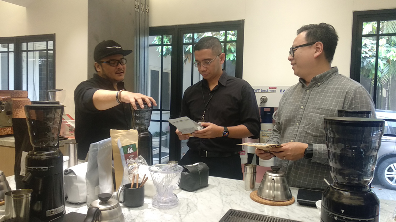Suasana jumpa pers Jakarta Coffee Week di ABCD School of Coffee, Jakarta.