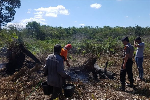 Polsek Batulicin Amankan Tiga Pembakar Lahan