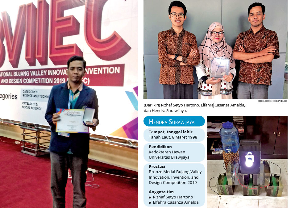  Hendra Surawijaya, bersama dua rekannya Rizhaf Setyo Hartono dan Elfahra Casanza Amalda