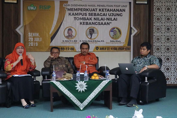 FISIP UMJ menggelar seri diseminasi Memperkuat Ketahanan Kampus sebagai Ujung Tombak Nilai-Nilai Kebangsaan