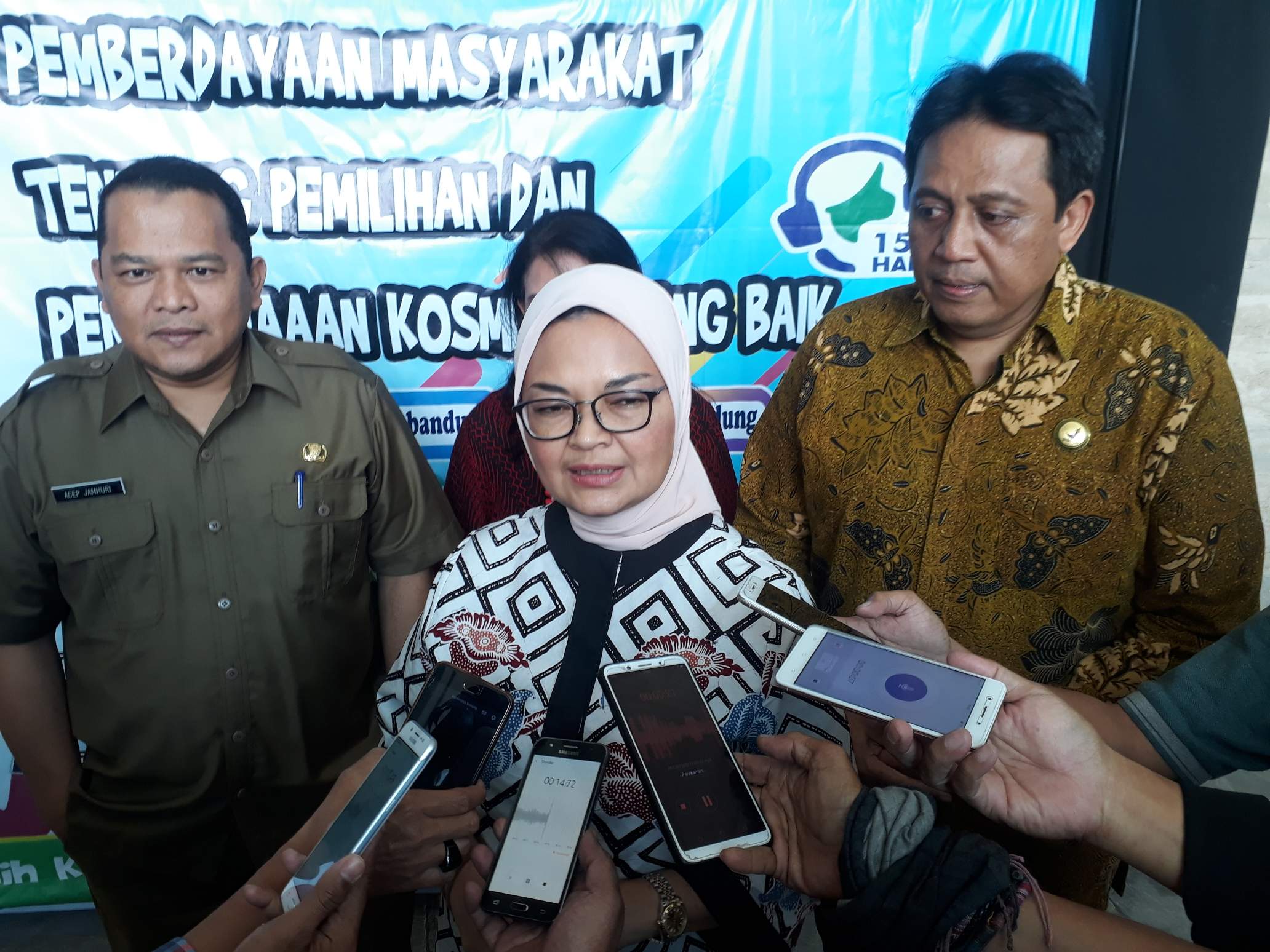 Ketua BPOM RI Penny K Lukito usai menghadiri acara Penggalangan Komitmen Kosmetik Bebas Merkuri