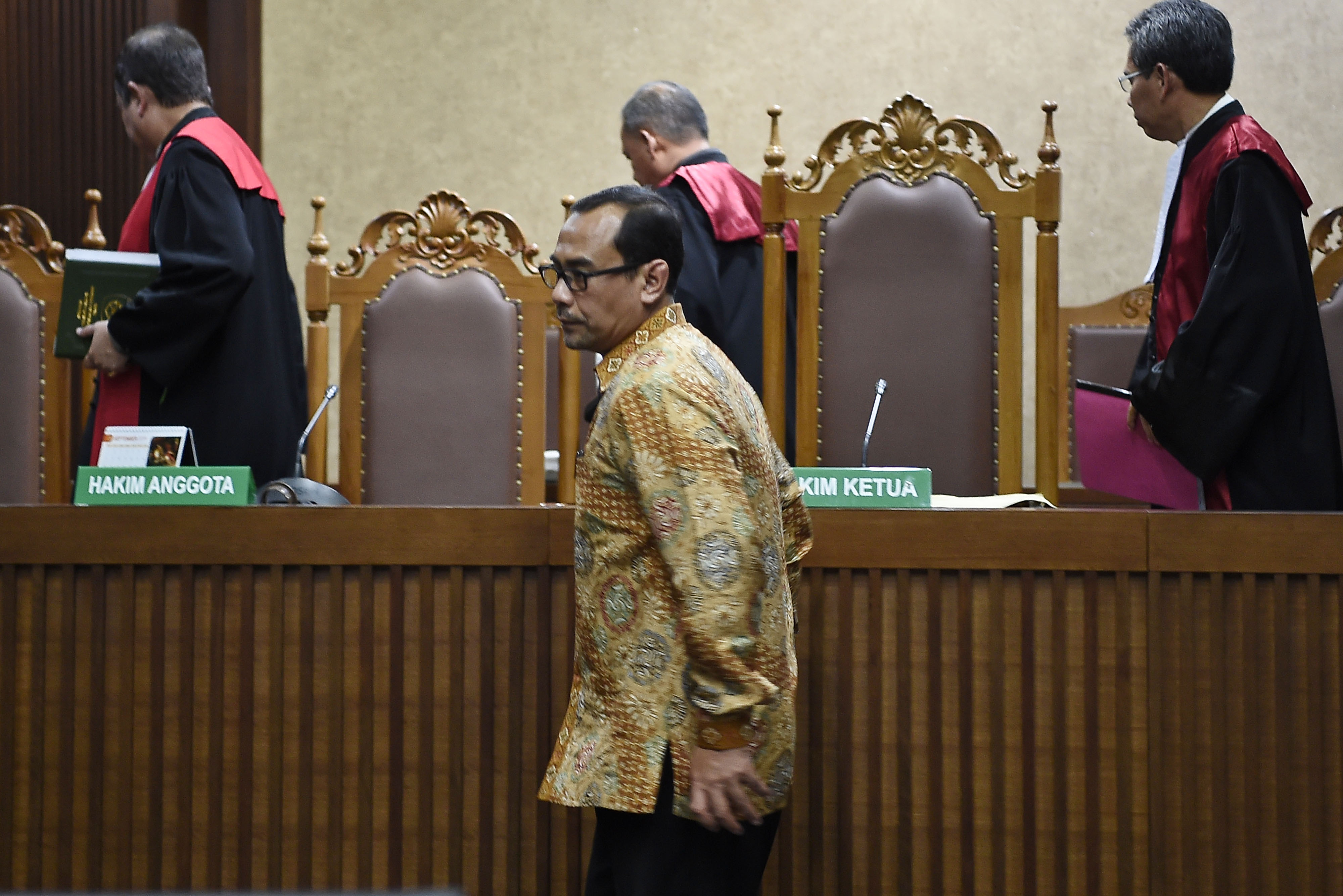 Haris Hasanudin saat menjalani sidang putusan di Pengadilan Tipikor Jakarta