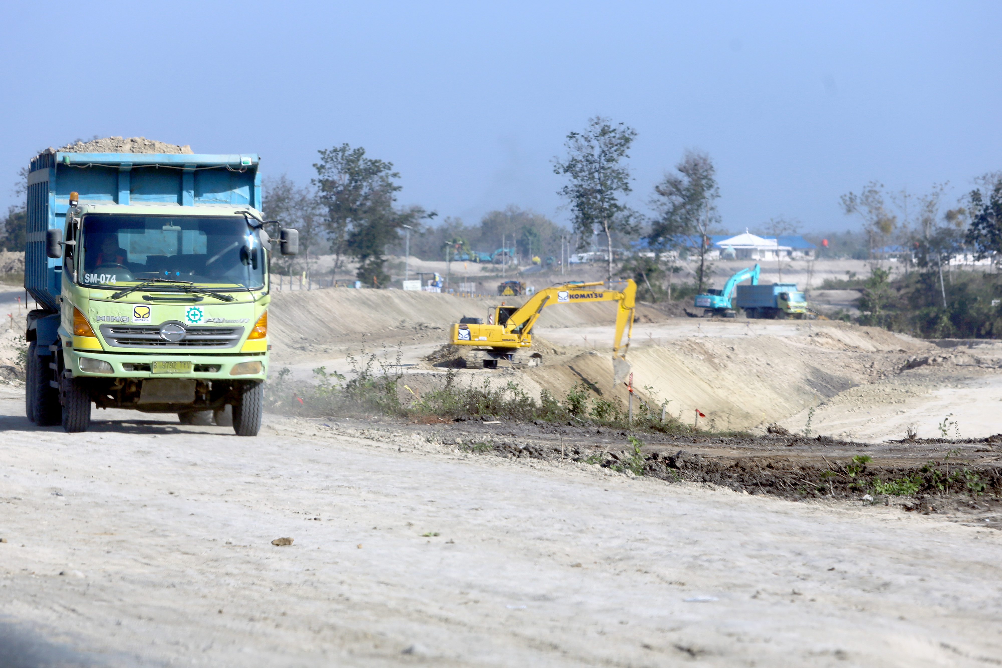 Pembangunan bendungan nasional Semantok di Nganjuk, Jawa Timur. Salah satu PSN yang diawasi TP4