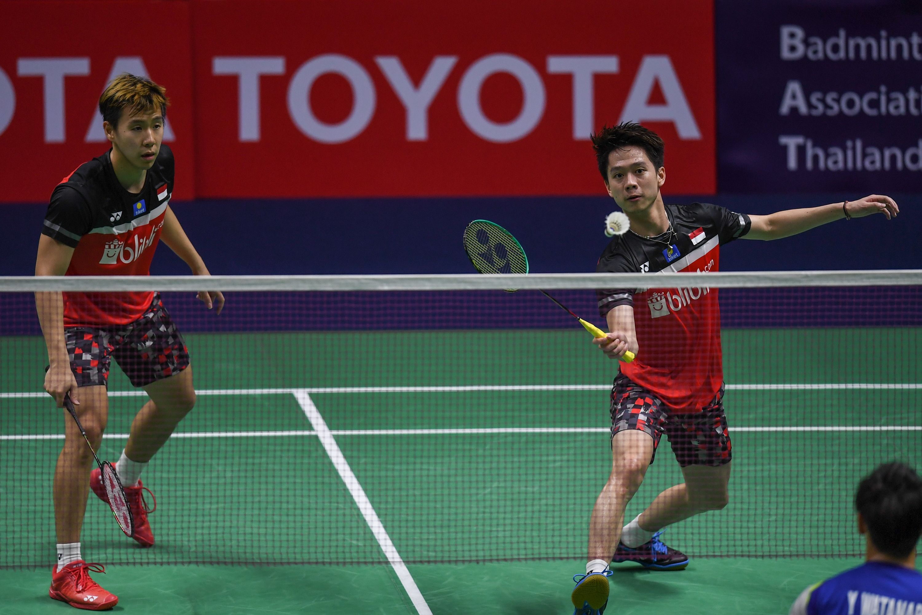 Marcus Fernaldi Gideon (kiri) dan Kevin Sanjaya Sukamuljo (kanan).