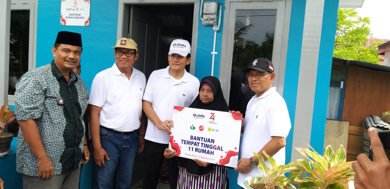 Salah satu bentuk bantuan program CSR PLN di Aceh berupa bantuan tempat tinggal