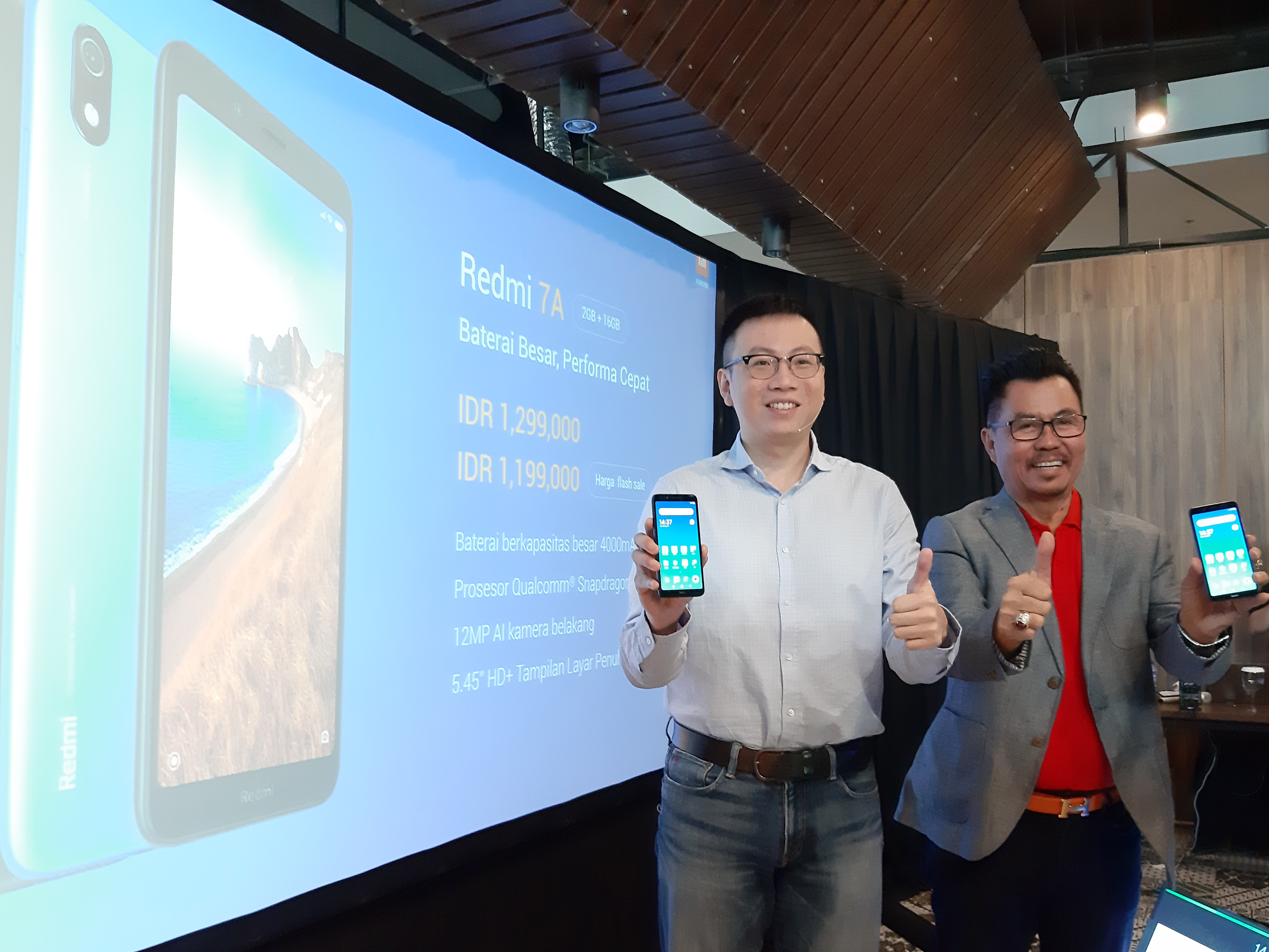 Suasana peluncuran Redmi 7A di Jakarta, Selasa (6/8).