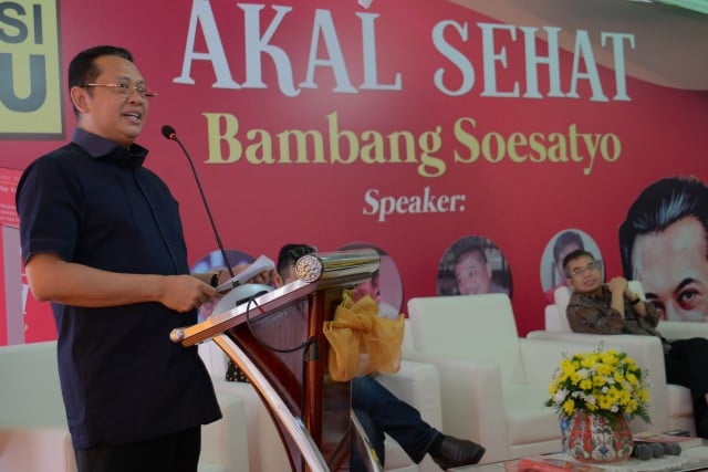Ketua DPR RI Bambang Soesatyo saat peluncuran buku 'Akal Sehat Bambang Soesatyo'. 