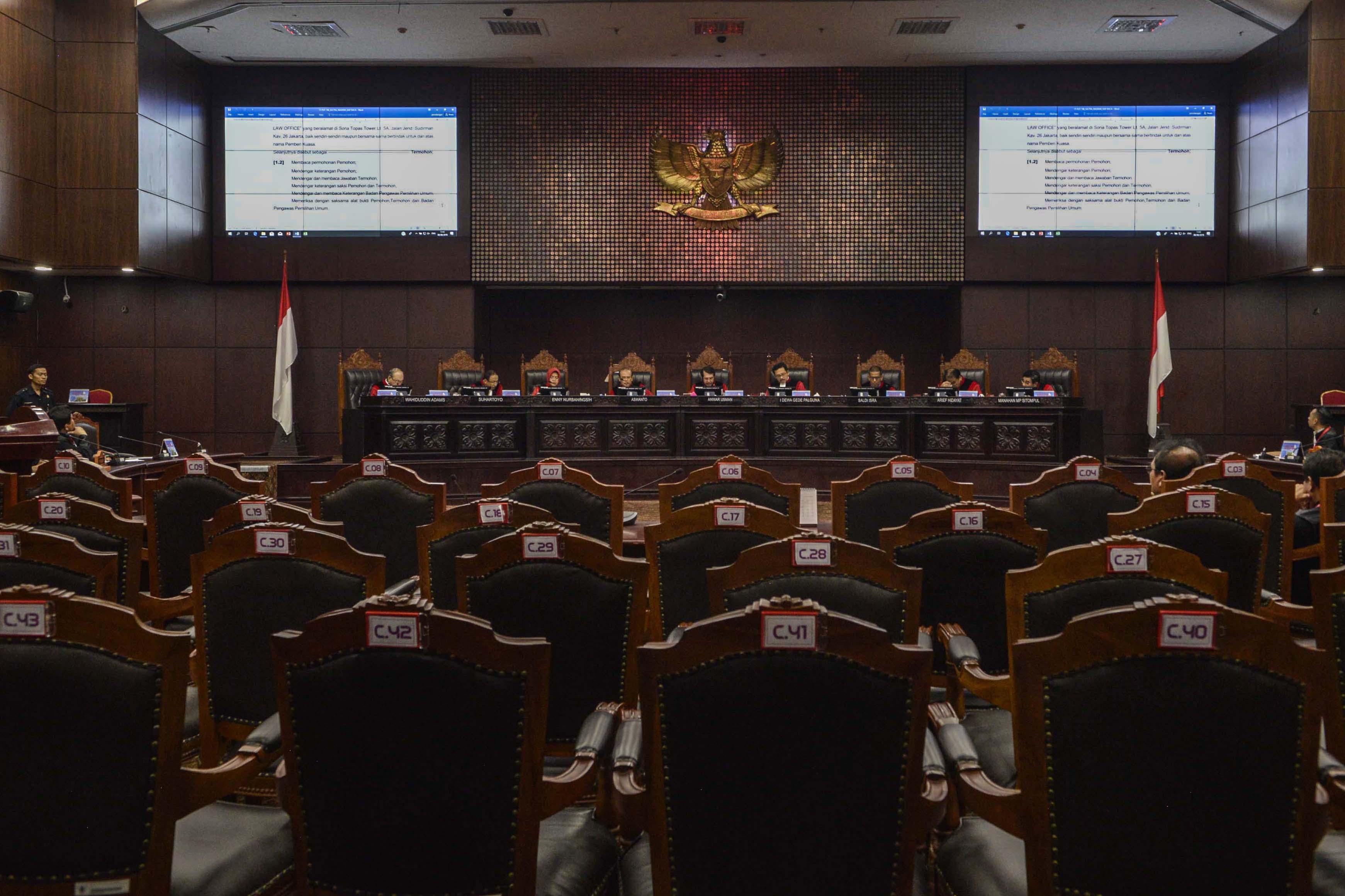 MK Bacakan Putusan Sengketa Pileg 2019.