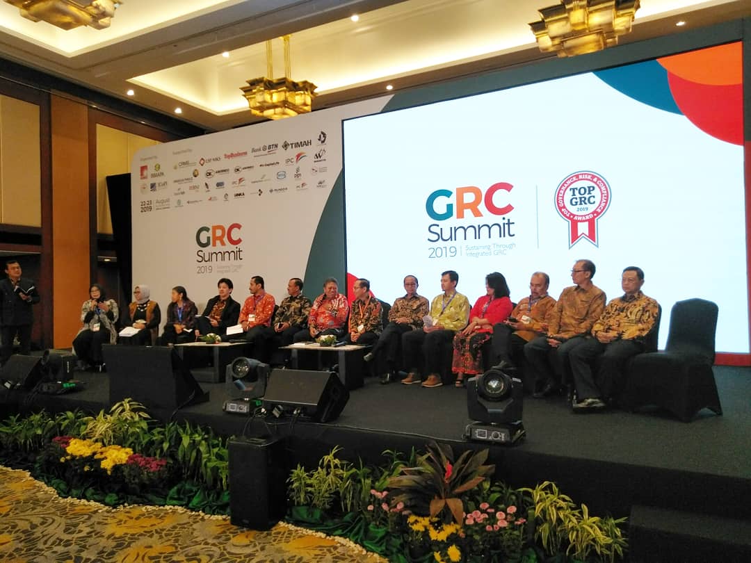 Para praktisi dalam acara GRC Summit dan Penghargaan Top GRC 2019 di Hotel Borobudur, Jakarta, 22-23 Agustus 2019.