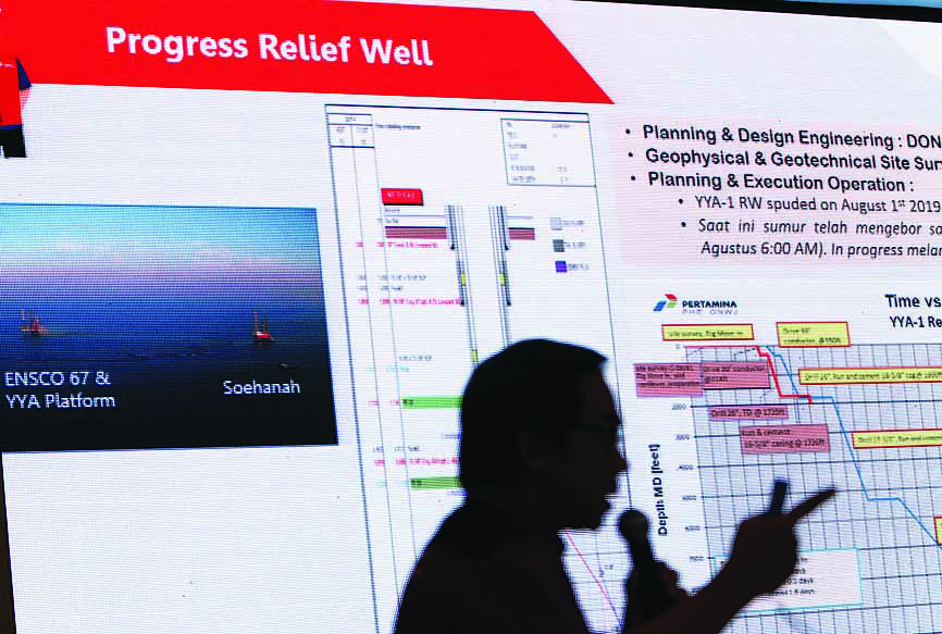  Incident Management Team Pertamina Hulu Energi Offshore North West Java (PHE ONWJ), Taufik Aditiyawarman memberikan paparan 