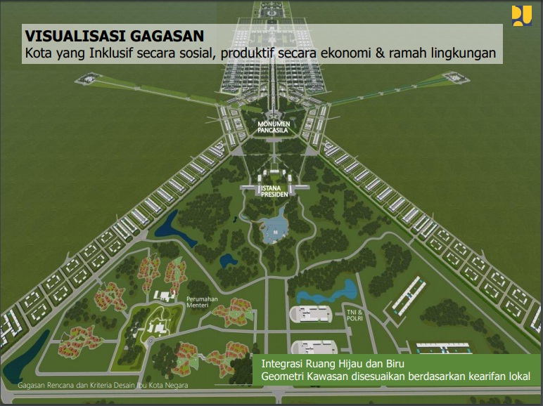 Site plan Ibu Kota Baru yang diputuskan akan berada di Kabupaten Penajam Paser Utara dan di wilayah Kabupaten Kutai Kertanegara.