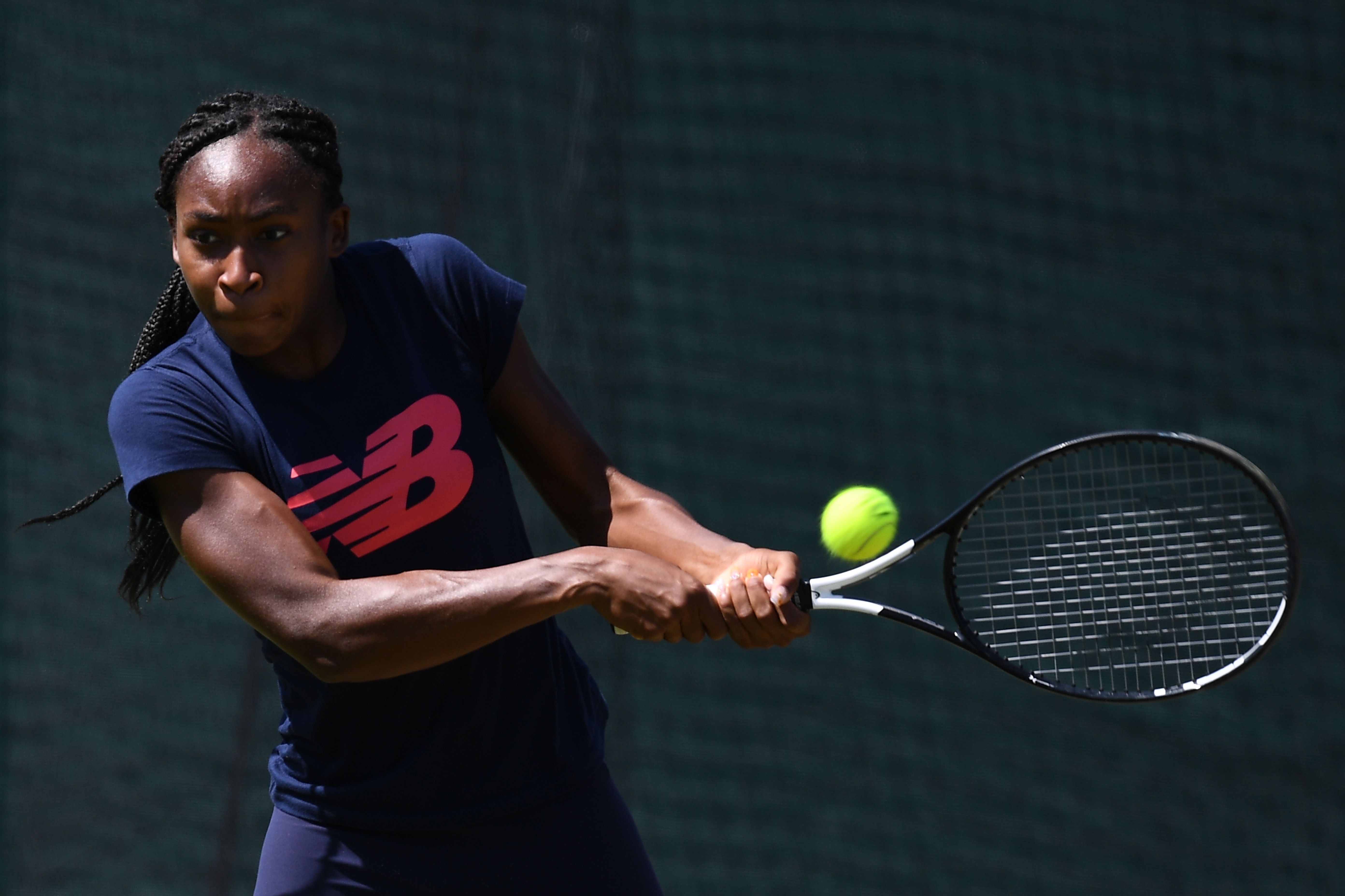  Petenis muda AS, Cori Gauff, sedang berlatih dan siap mengikutu turnamen grand slam AS Terbuka 2019.  