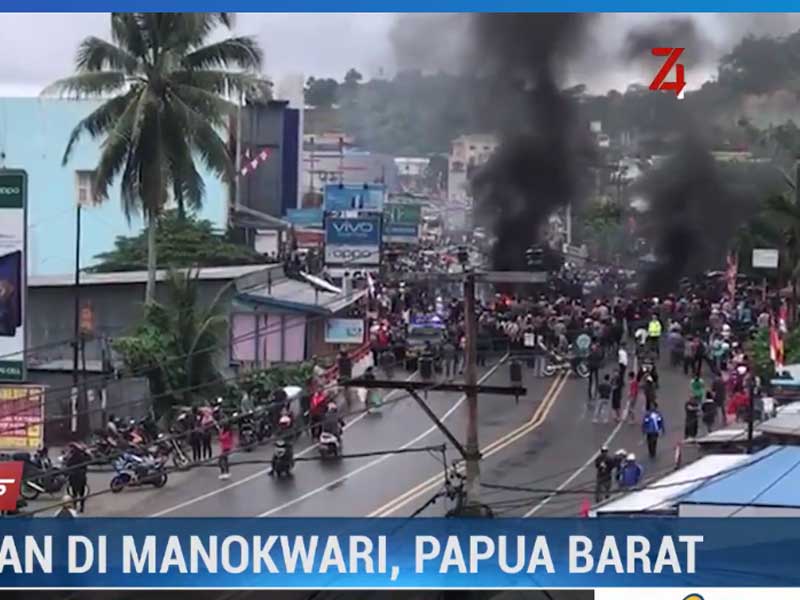 Suasana kerusuhan di Manokwari, Papua Barat