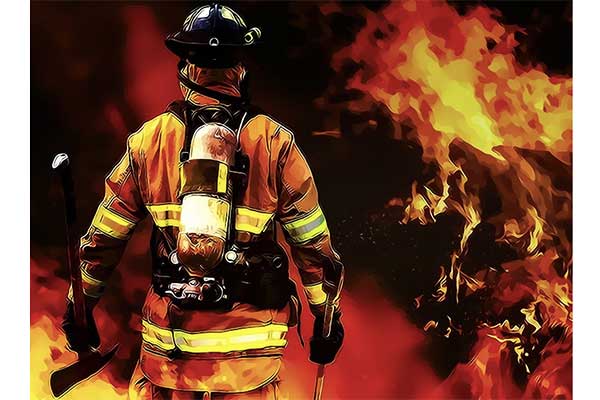 Ilustrasi -- Anggota polisi terbakar saat aksi demonstrasi di Cianjur, Jawa Barat.