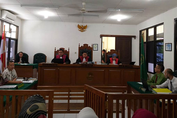 Suasana sidang  Kepemilikan atas Tanah di Pengadilan Negeri (PN) Depok, Jawa Barat 