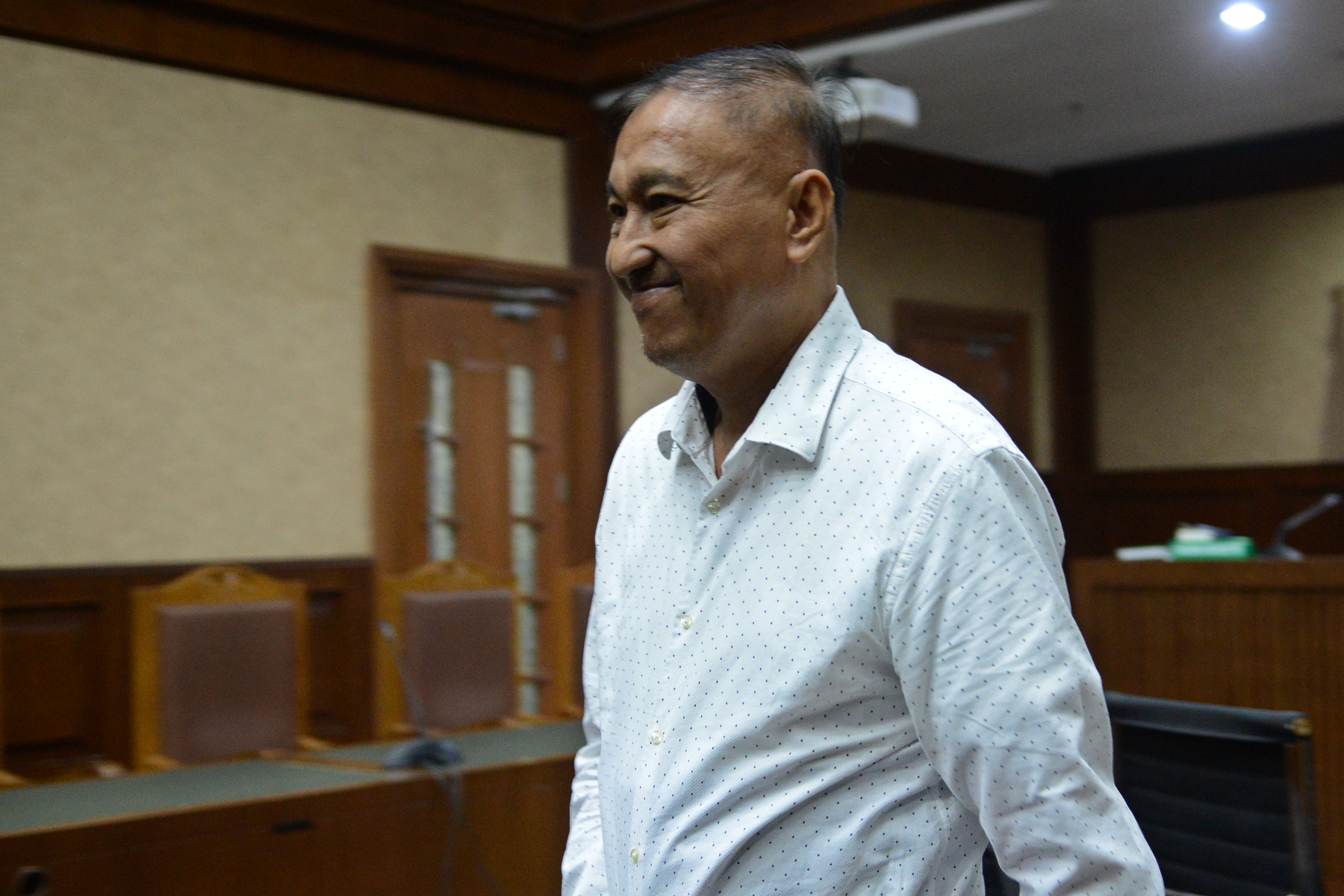 erdakwa Markus Nari hadir dalam sidang perdana dengan agenda dakwaan di Gedung Pengadilan Tipikor, Jakarta, Rabu (14/8)