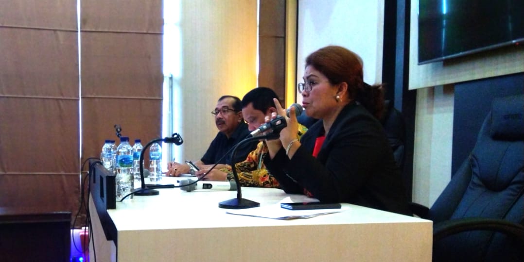 Ria Nofida Telaumbanua, Kepala Dinas Kebudayaan dan Pariwisata Provinsi Sumut memberikan keterangan mengenai Sail Nias 2019.