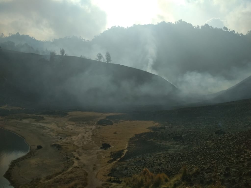Kebakaran Hutan di Gunung Semeru Meluas