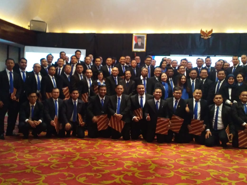 Pelantikan pengurus Asosiasi Kepailitan dan Pengurus Indonesia (AKPI) periode 2019-2022, di Jakarta, Rabu (18/9).