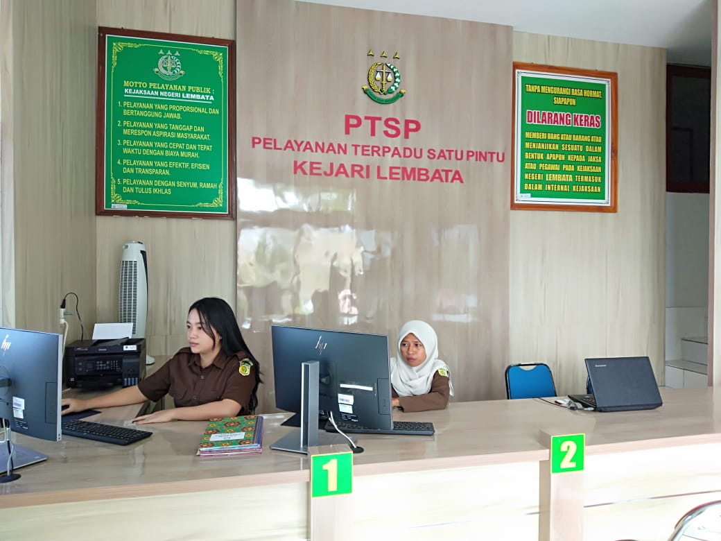 Ruangan Pelayanan Terpadu Satu Pintu (PTSP) yang baru selesai dibangun di Kejaksaan Negeri Lembata.