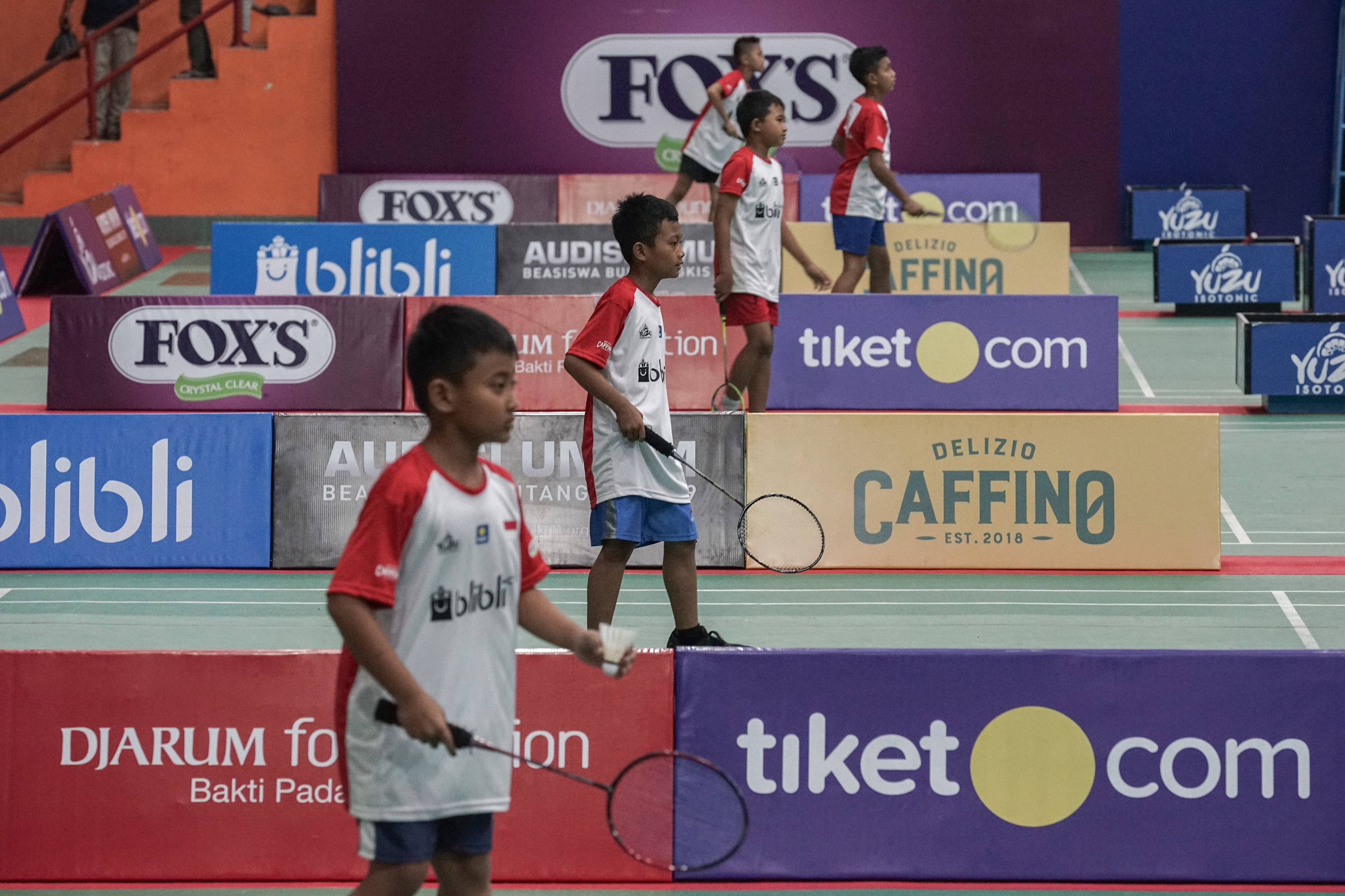 Sejumlah anak mengikuti Audisi Umum Beasiswa Bulu Tangkis 2019 PB Djarum.