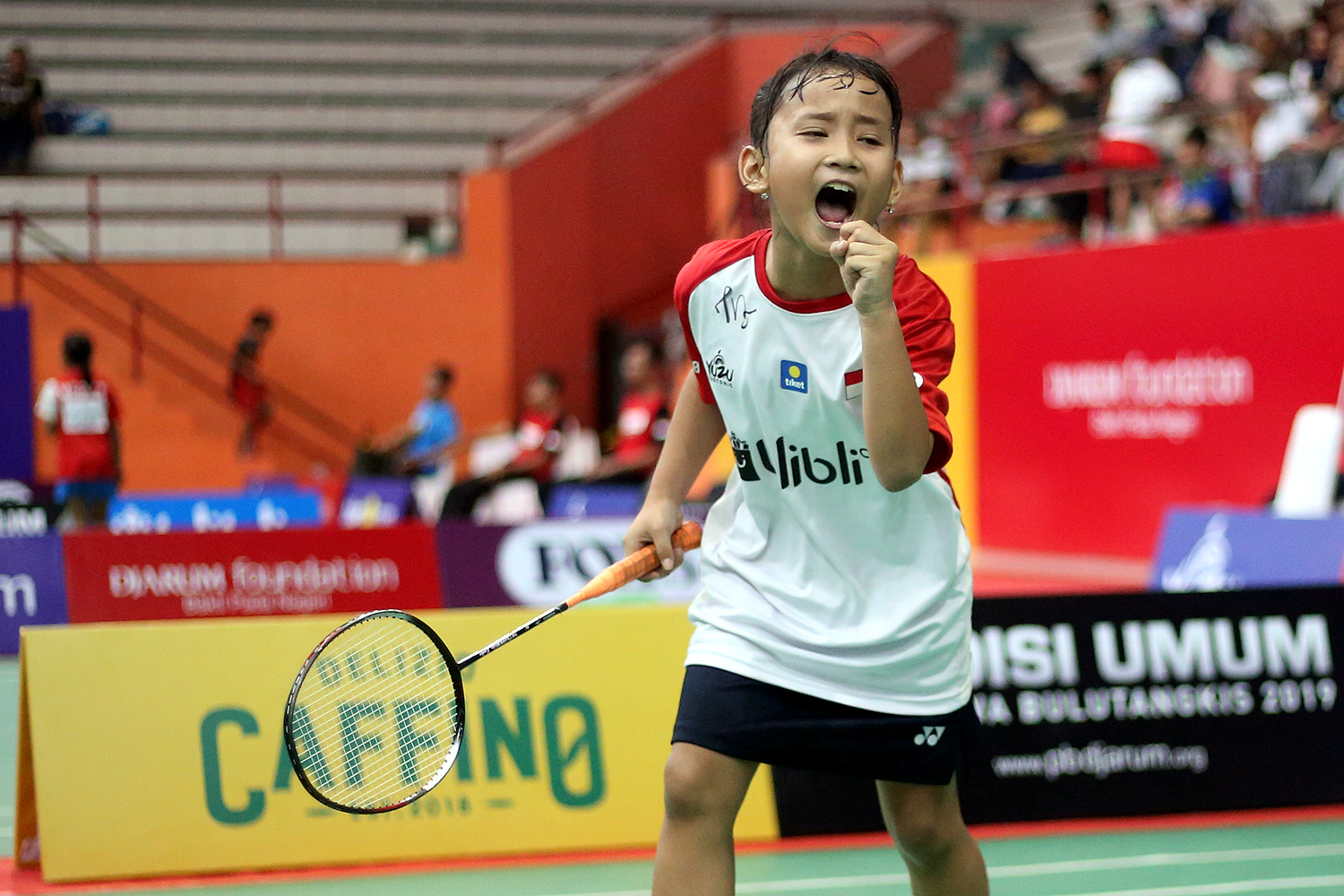  Salah seorang peserta U11 Putri asal Banjarnegara, Aqila Shakierra saat mengikuti Audisi Umum Djarum.