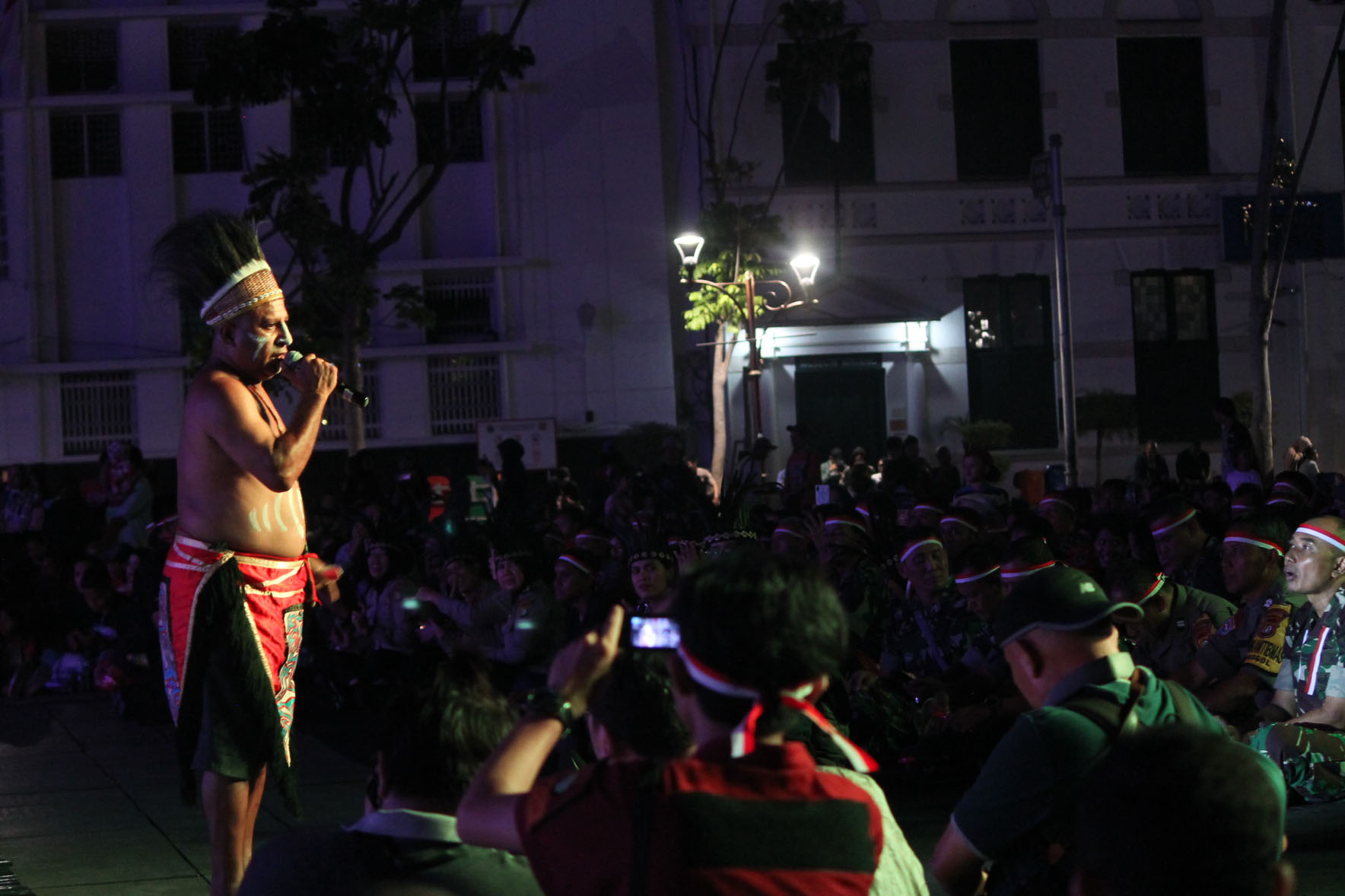 Aksi solidaritas untuk Papua digelar di  Museum Fatahilah, Jakarta, Jumat (6/9/2019) malam. 