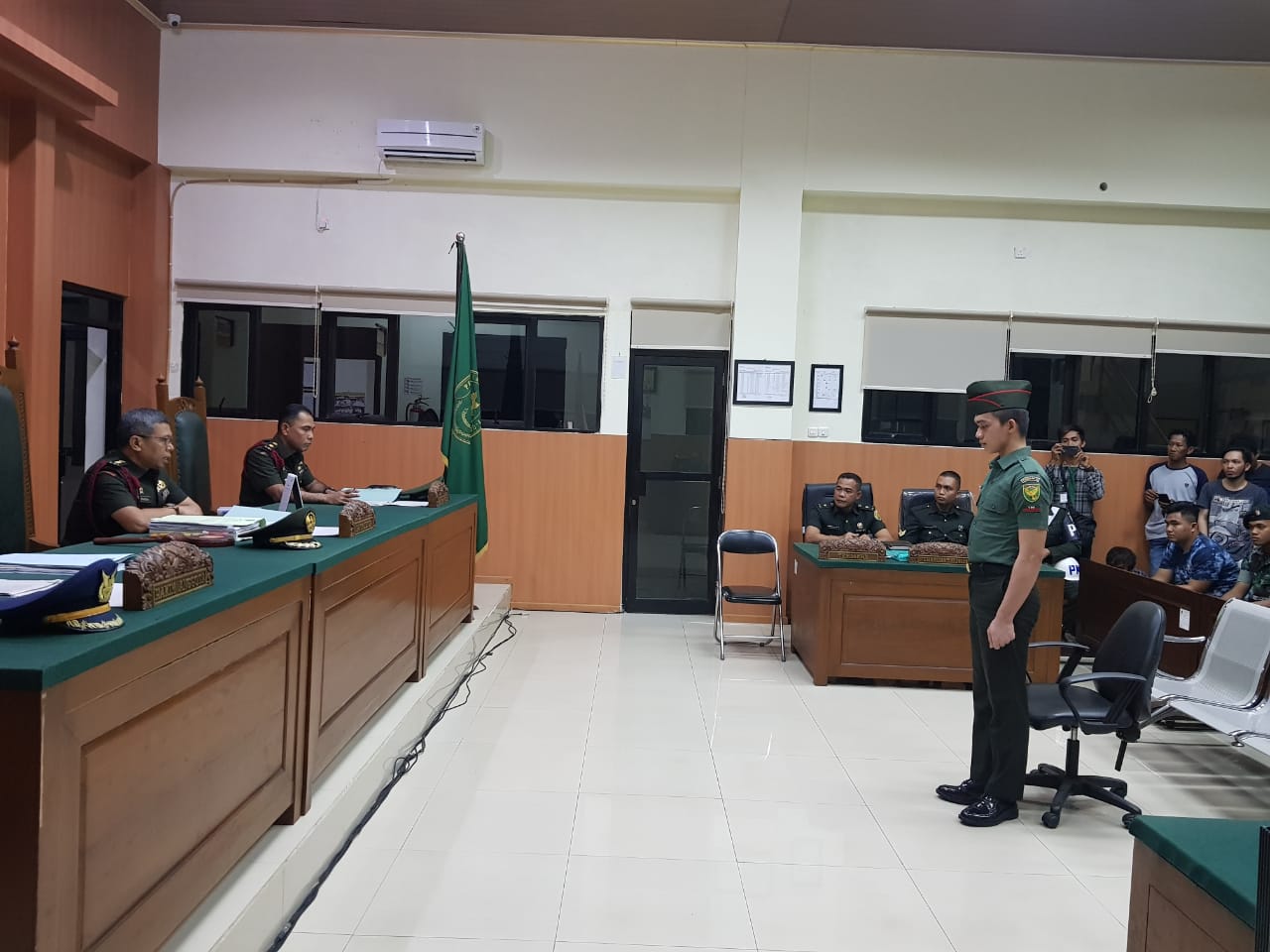 Prada Deri Permana, saat sidang vonis kasus pembunuhan di Pengadilan Militer 1-04 Palembang, Sumsel, Kamis (26/9).