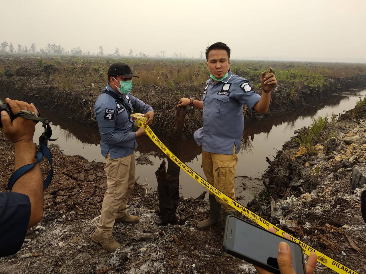 Polda Kalteng menyegel lokasi kebakaran perkebunan kelapa sawit