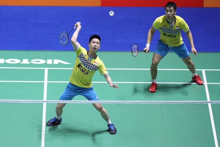 PASANGAN ganda putra Indonesia Marcus Fernaldi Gideon/Kevin Sanjaya Sukamuljo 