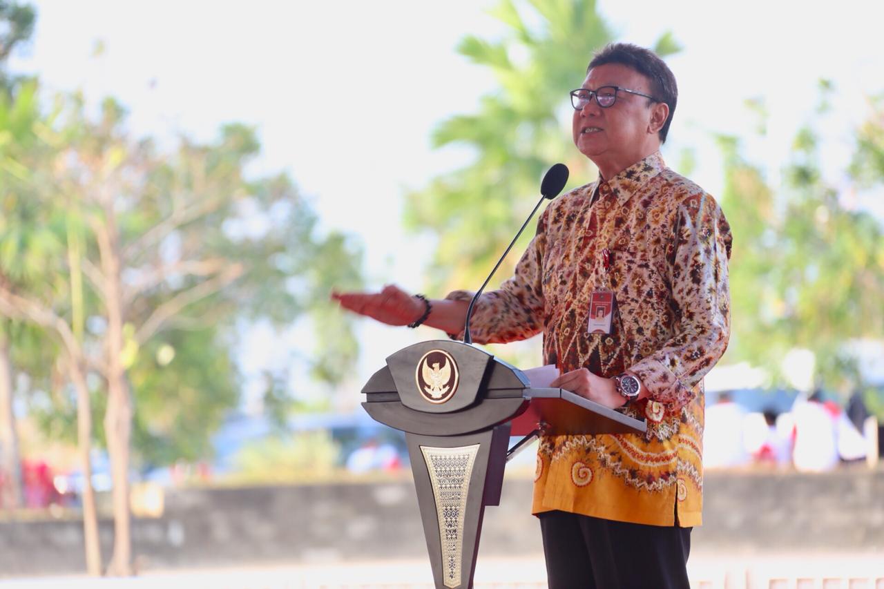 Mendagri Tjahjo Kumolo dalam Pembukaan Pekan Kerja Nyata Gerakan Revolusi Mental 2019 di Kota Banjarbaru, Kalimantan Selatan, Kamis (19/9).
