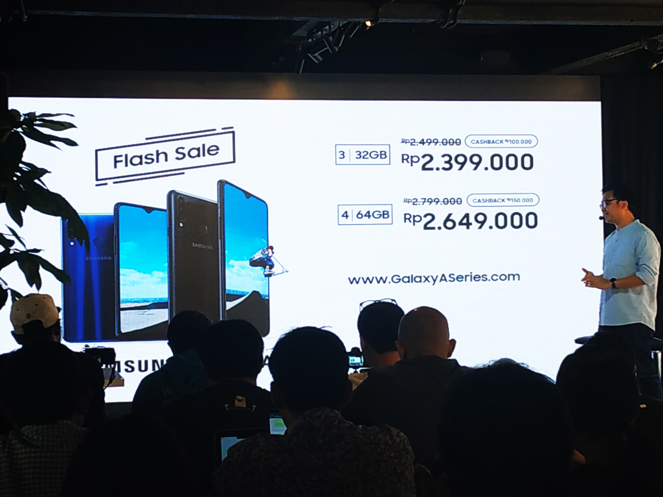 Suasana peluncuran Samsung Galaxy A20s dan A30s, di Jakarta, Kamis (26/9).
