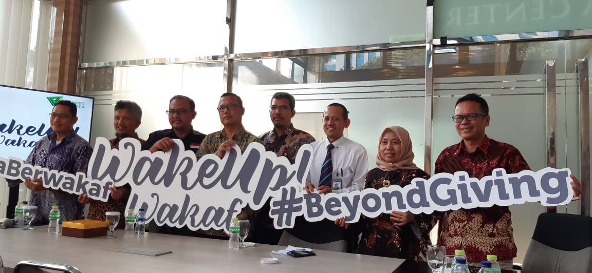 acara Diskusi Media 'WakeUp! Wakaf' di Media Center Kementerian Koordinator Ekonomi, Jakarta Pusat, Kamis, (26/9).