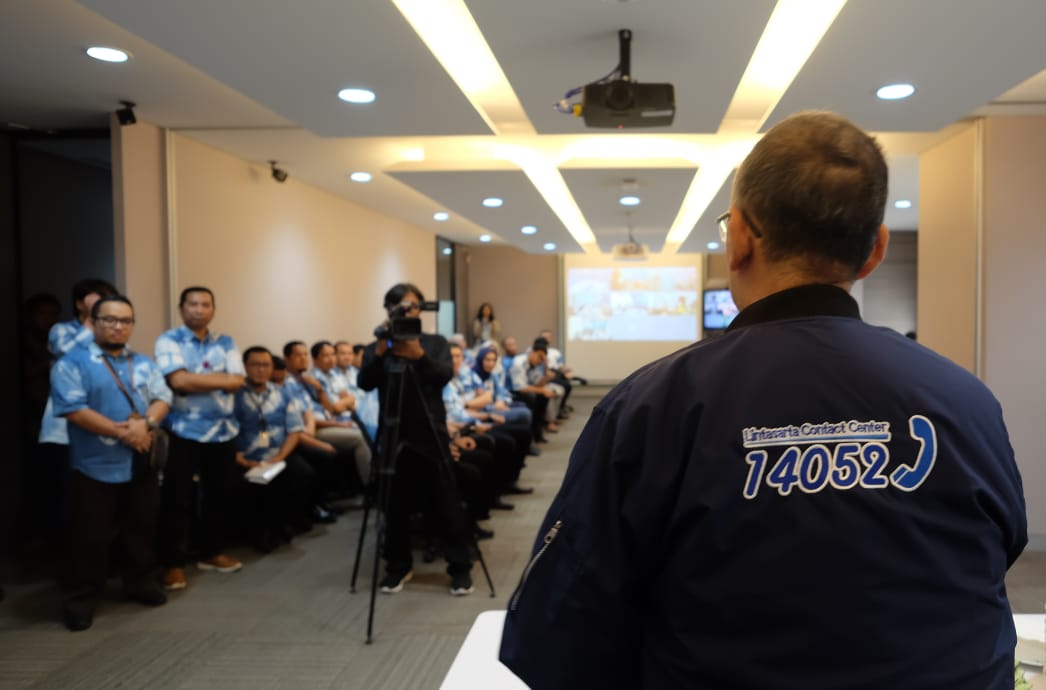  Direktur Bisnis Lintasarta, Alfi Asman, saat peluncuran nomor layanan pelanggan di Jakarta, Rabu (4/9).
