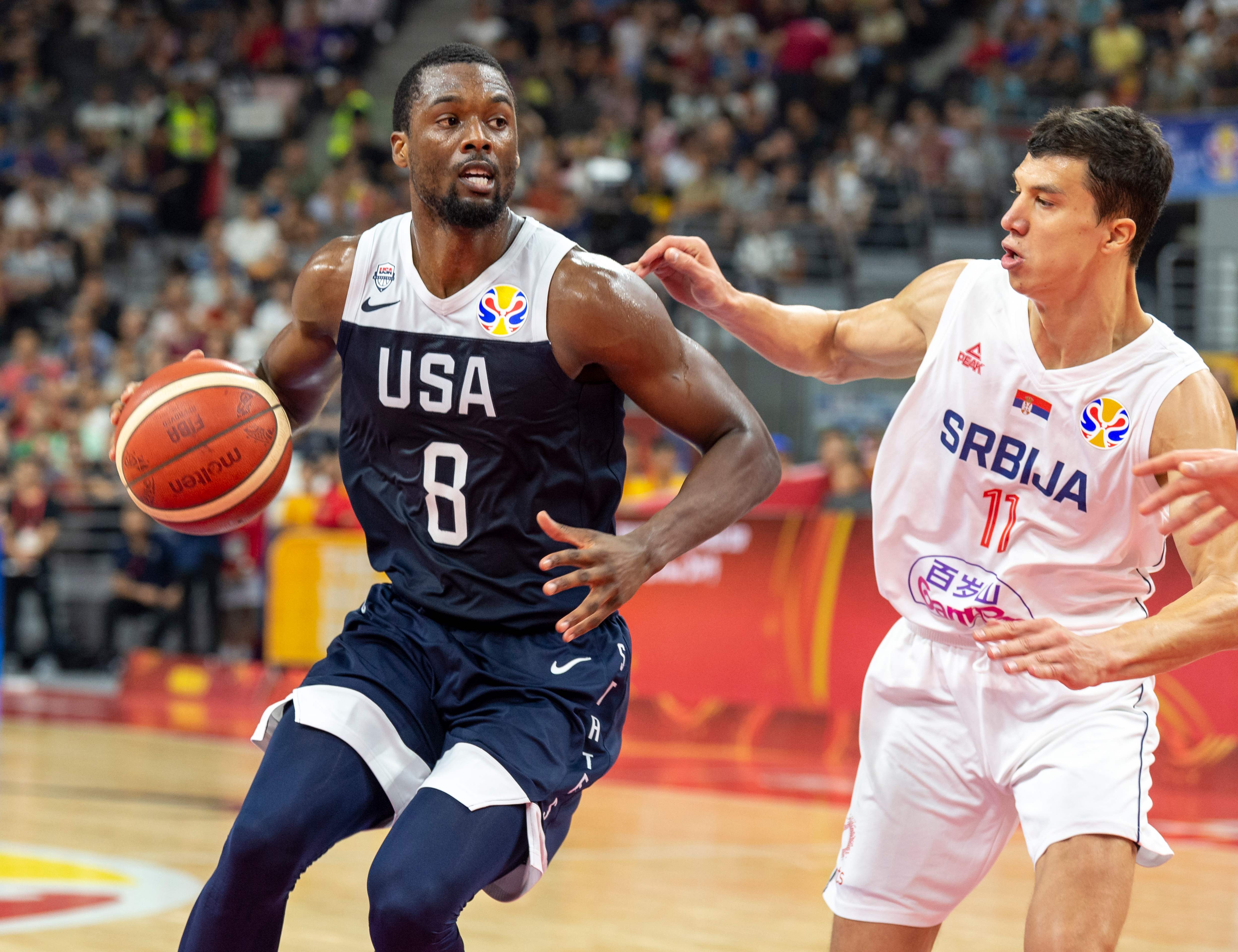Laga Kejuaraan Dunia Bola Basket antara Amerika Serikat dan Serbia