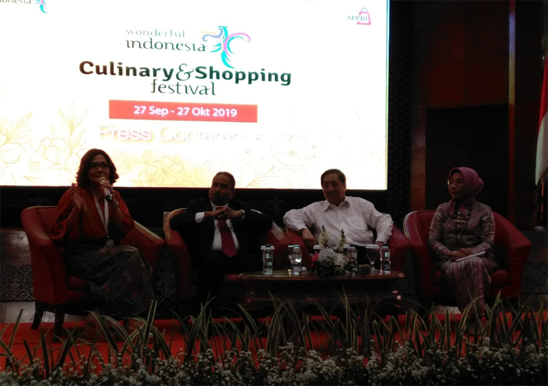 Konferensi pers peluncuran Wonderful Indonesia Culinary & Shopping Festival (WICSF) 2019 di Jakarta, hari ini.