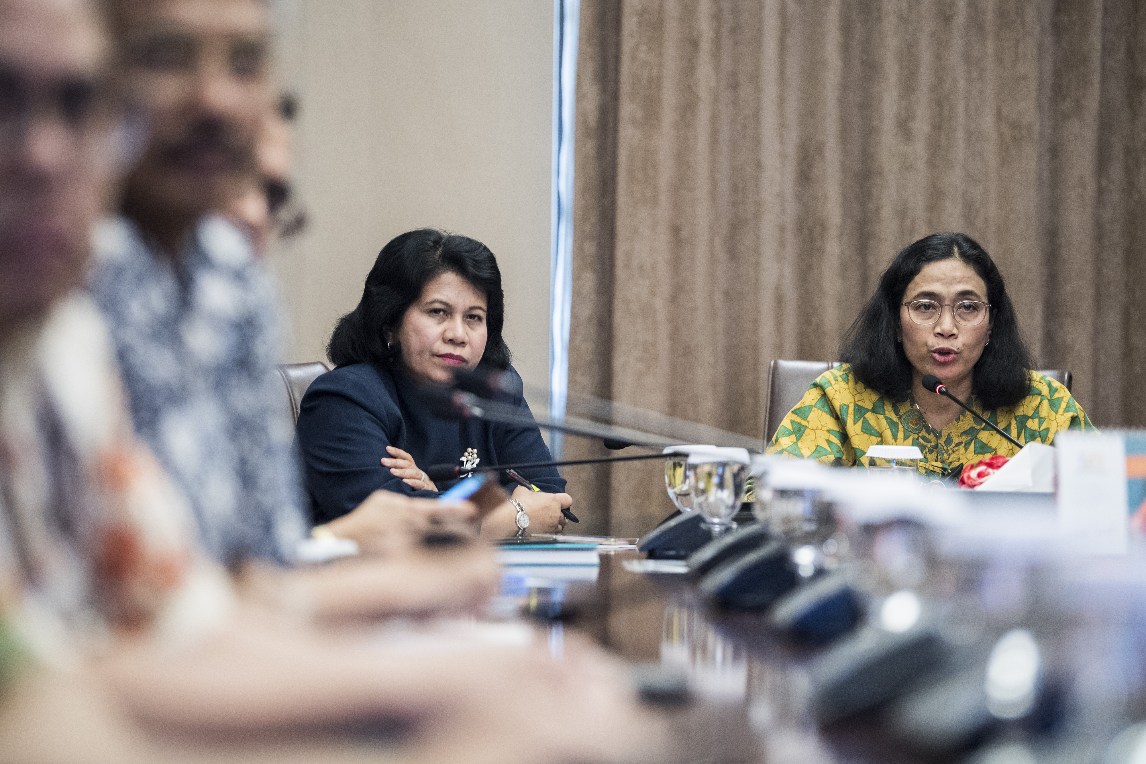 Direktur Pengawasan Keamanan, Mutu, dan Ekspor Impor Obat, Narkotika, Psikotropika, Prekursor, dan Zat Adiktif BPOM, Rita Endang (tengah).