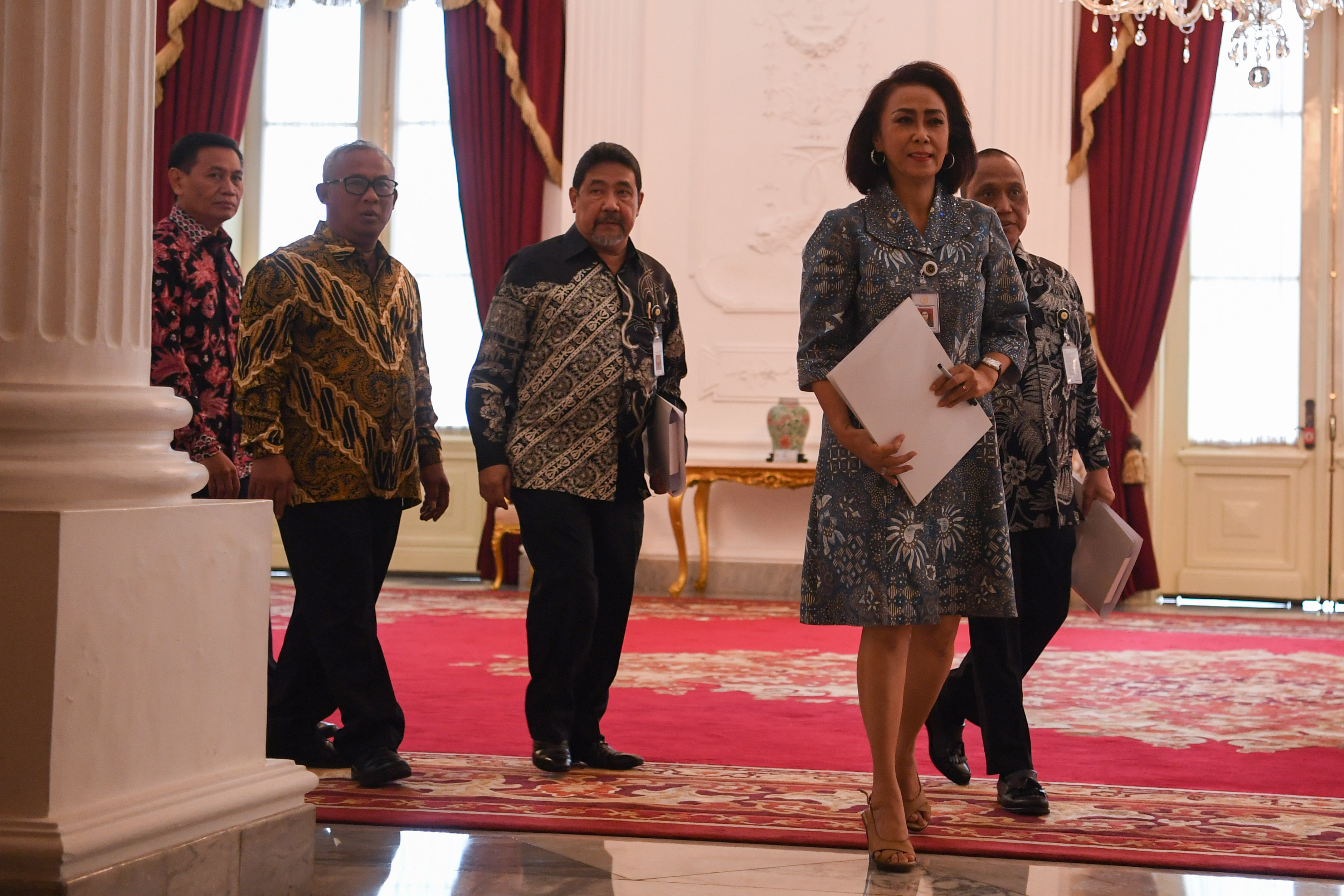 Pansel Capim KPK bersiap menyerahkan nama capim KPK kepada Presiden Joko Widodo di Istana Merdeka Jakarta, kemarin.