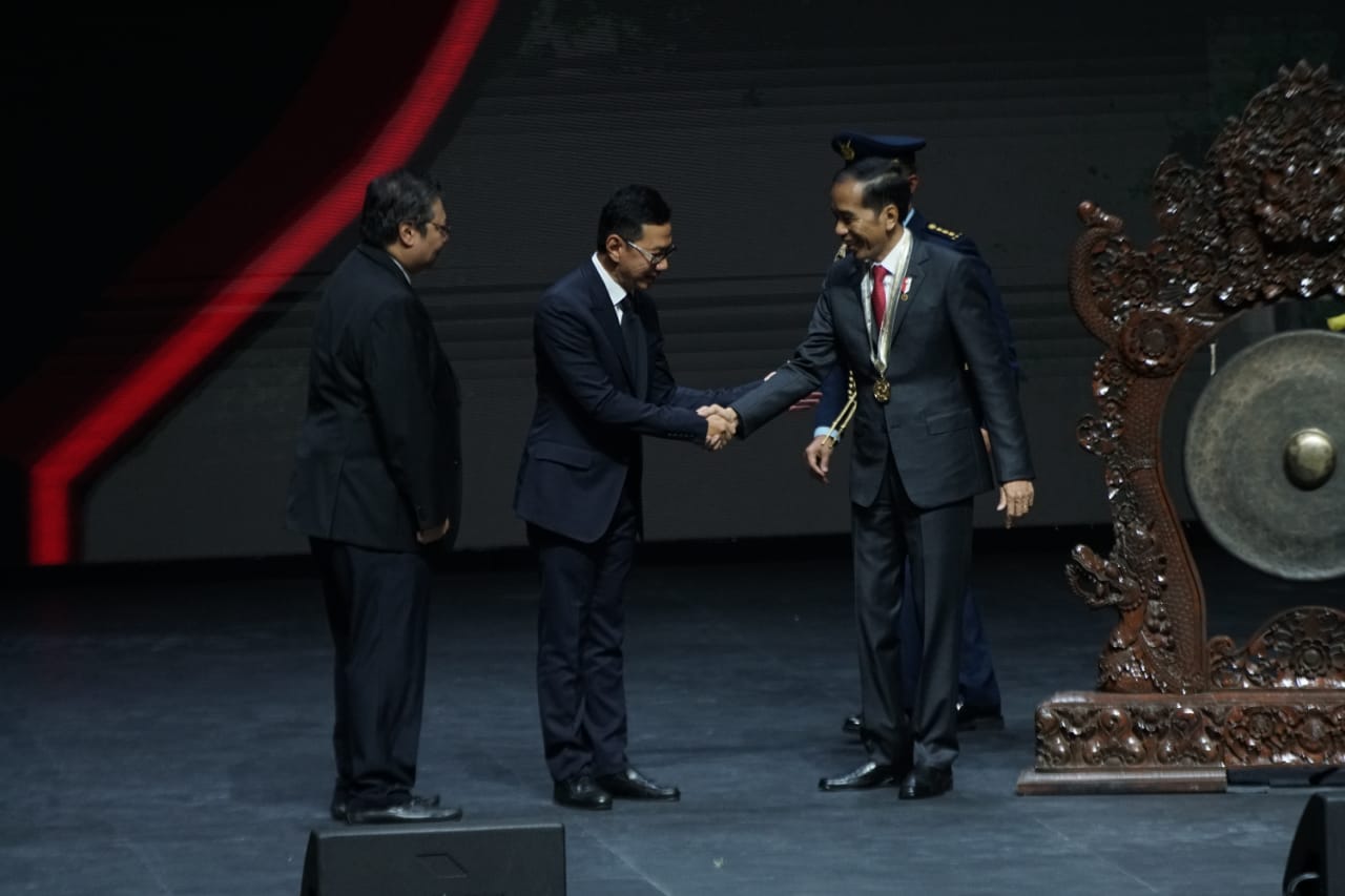Presiden Jokowi saat membuka Cafeo37 yang dihadiri 1.000-an insinyur se-ASEAN di JIEXPO, Kemayoran, Jakarta, Rabu (11/9).